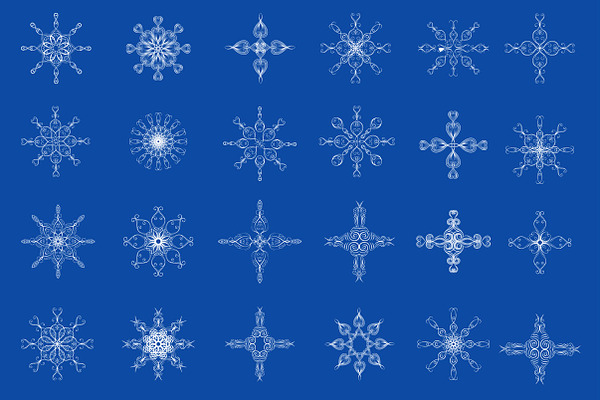 Snowflakes. Design elements. Set.