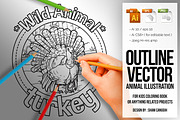 Animal Outline Vector - Turkey