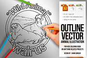 Animal Outline Vector - Walrus