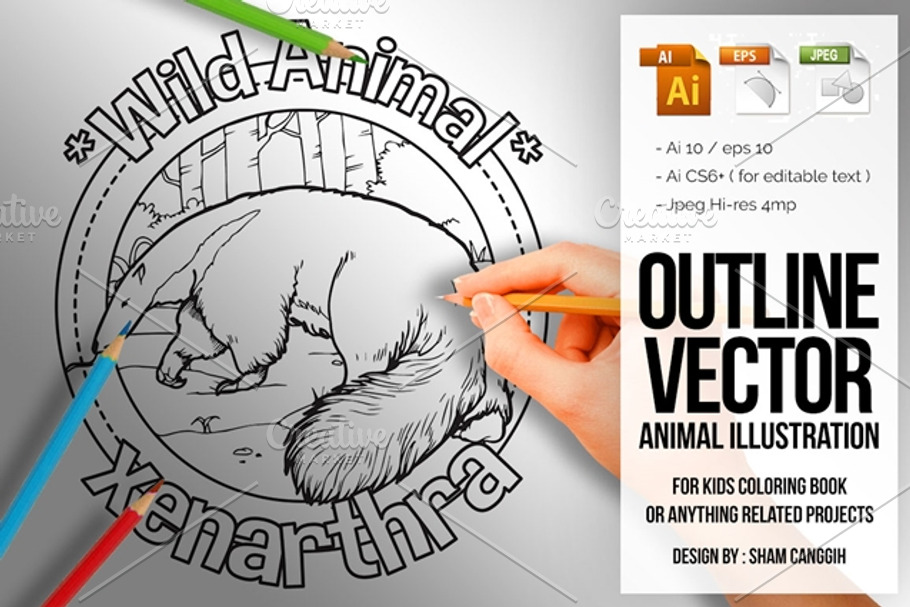 Animal Outline Vector - Xenarthra in Illustrations - product preview 8