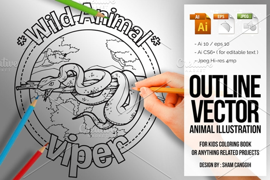 Animal Outline Vector - Viper in Illustrations - product preview 8