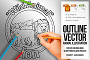 Animal Outline Vector - Lion