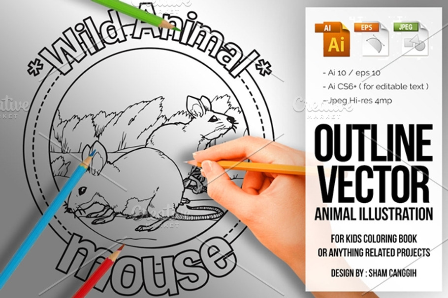 Animal Outline Vector - Mouse in Illustrations - product preview 8