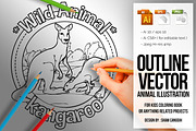 Animal Outline Vector - Kangaroo