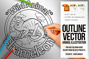 Animal Outline Vector - Chameleon