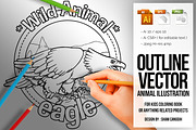 Animal Outline Vector - Eagle