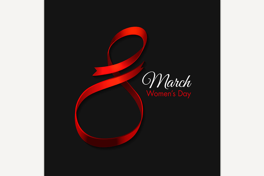 March 8 Ribbon Design in Illustrations - product preview 8