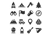 Hiking and Camping Icons