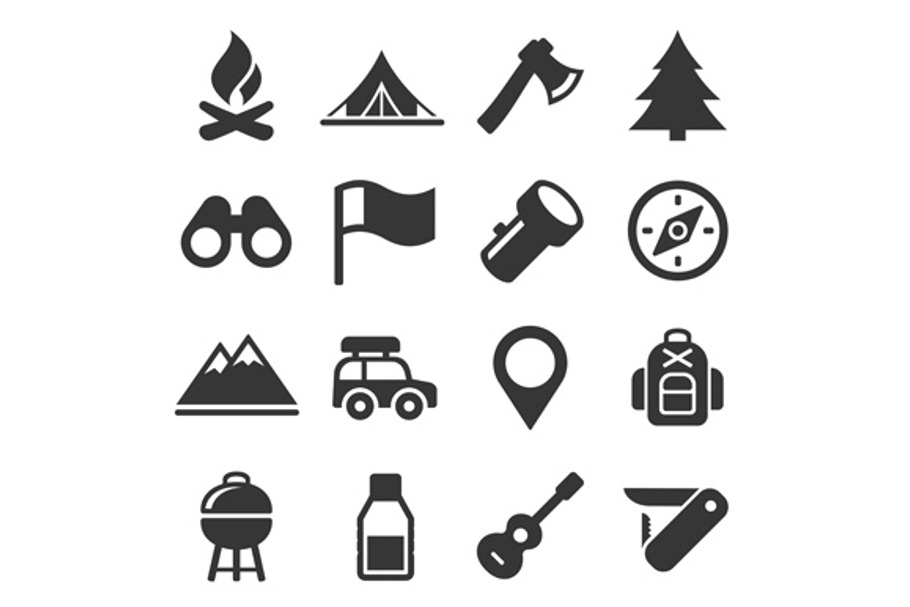 Hiking and Camping Icons in Icons - product preview 8