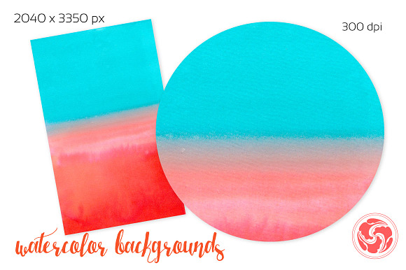  Red-Blue Watercolour Backgrounds in Textures - product preview 1