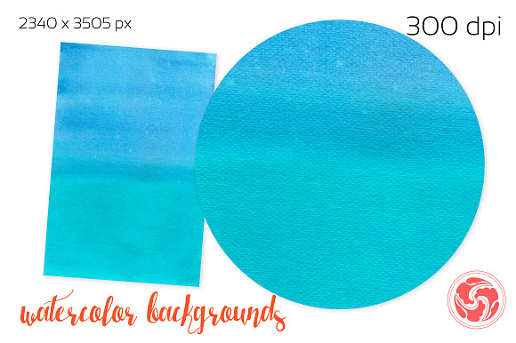  Red-Blue Watercolour Backgrounds in Textures - product preview 2