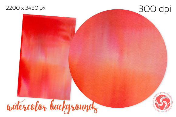  Red-Blue Watercolour Backgrounds in Textures - product preview 3