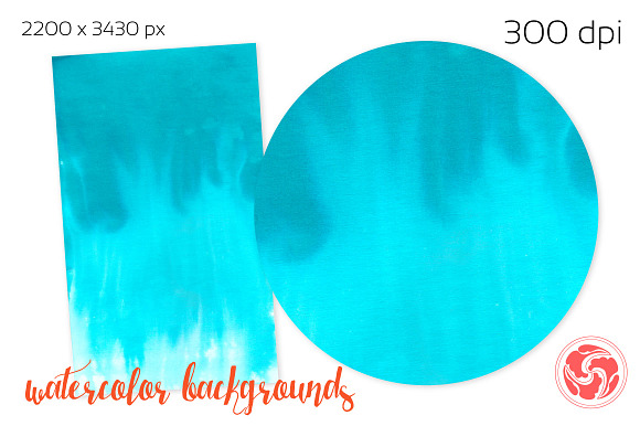  Red-Blue Watercolour Backgrounds in Textures - product preview 4