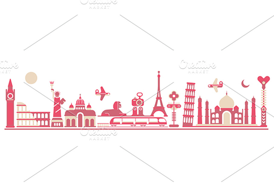 World Landmarks - vector illustratio