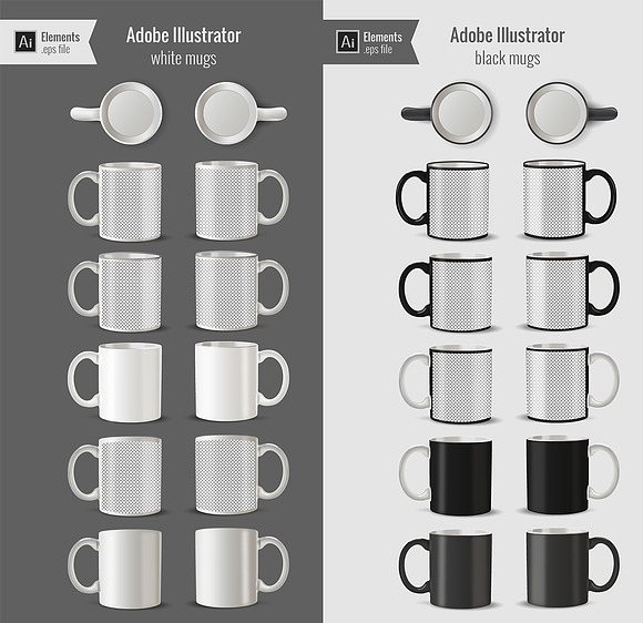 Mug Mock-ups for Ai and Ps in Product Mockups - product preview 3
