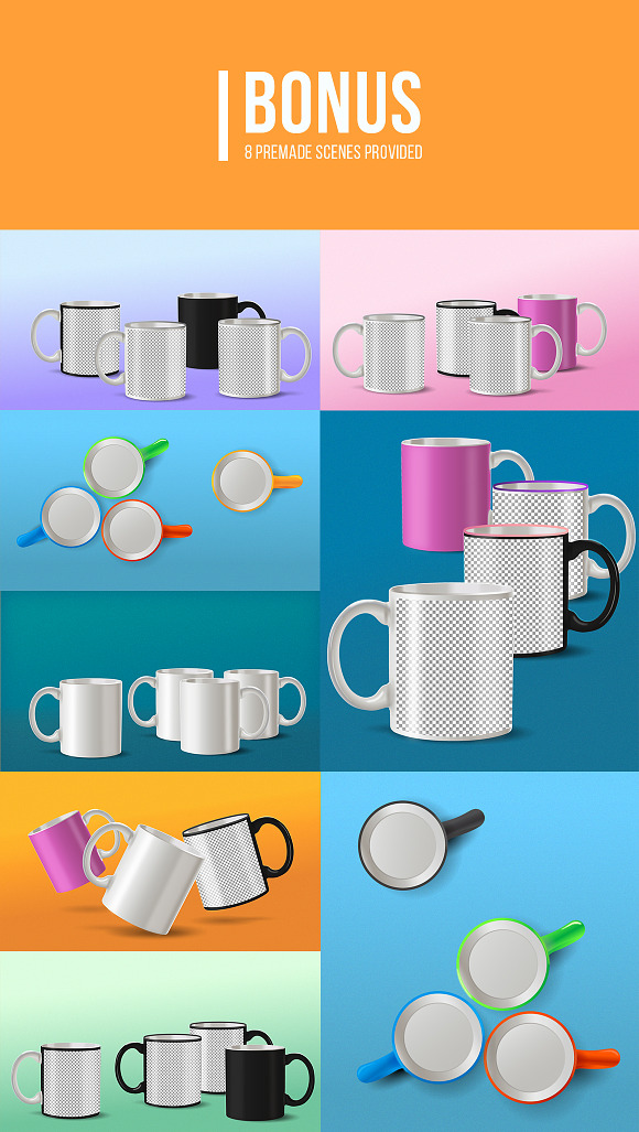 Mug Mock-ups for Ai and Ps in Product Mockups - product preview 5