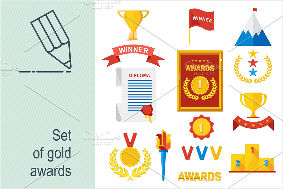 Set of gold awards