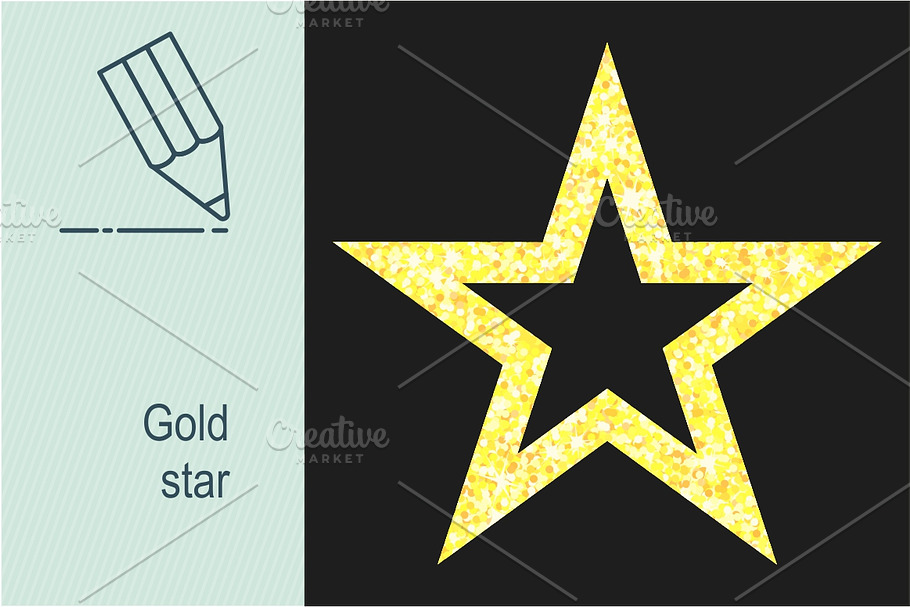 Gold star in Objects - product preview 8