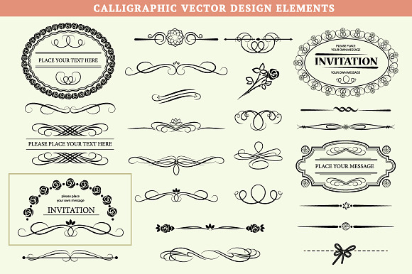 Calligraphic elements & brushes in Photoshop Brushes - product preview 2