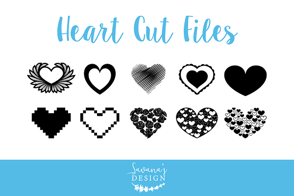 Heart Cut Files in SVG and EPS