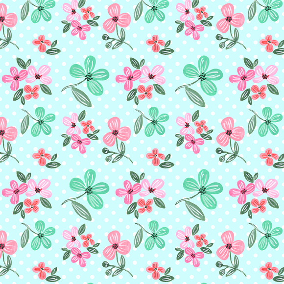 Shabby Chic Digital Watercolor Paper in Patterns - product preview 2