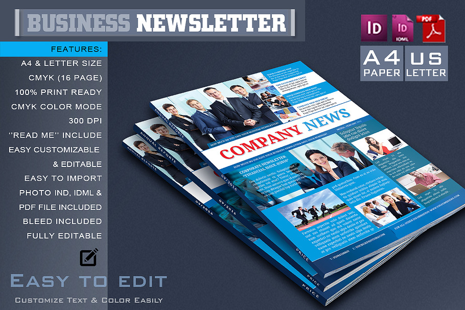 Business Newsletter in Brochure Templates - product preview 8