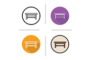 Wooden table. 4 icons. Vector