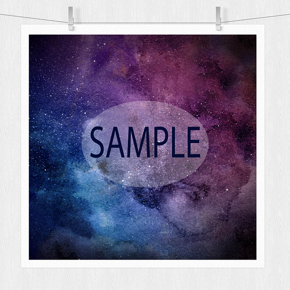 Watercolor Galaxy Prints in Textures - product preview 2