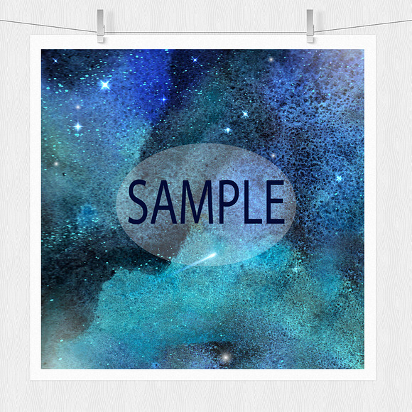 Watercolor Galaxy Prints in Textures - product preview 4