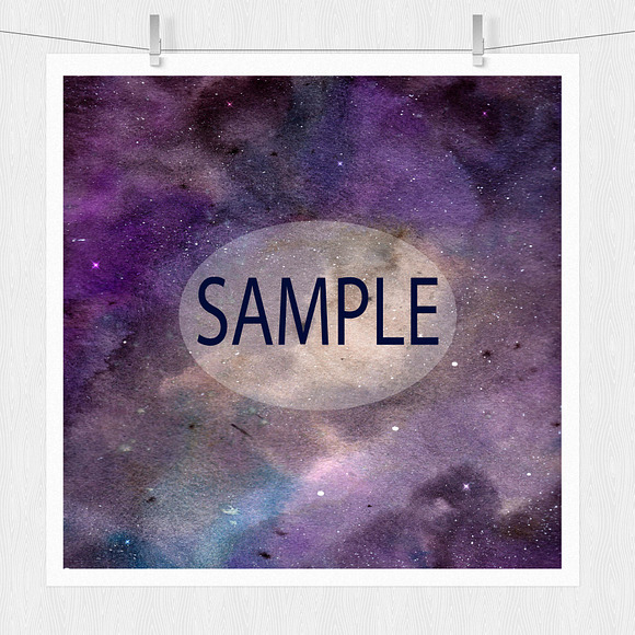 Watercolor Galaxy Prints in Textures - product preview 5