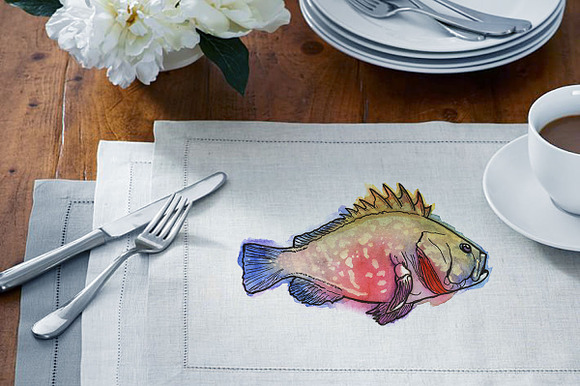 Watercolor Fish Clipart (big set) in Illustrations - product preview 5