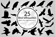 25 Bird Silhouettes (Vector)