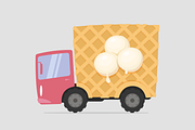 Vector Cartoon Ice Cream Truck