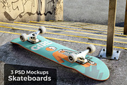 3 skateboard mockups