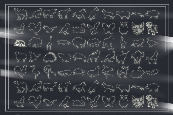 100 ANIMAL Silhouettes Vector Shapes in Photoshop Shapes - product preview 3