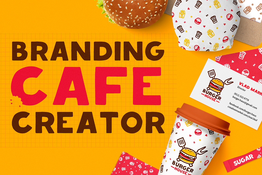 Creator branding  / Cafe / Fast Food in Magazine Templates - product preview 8