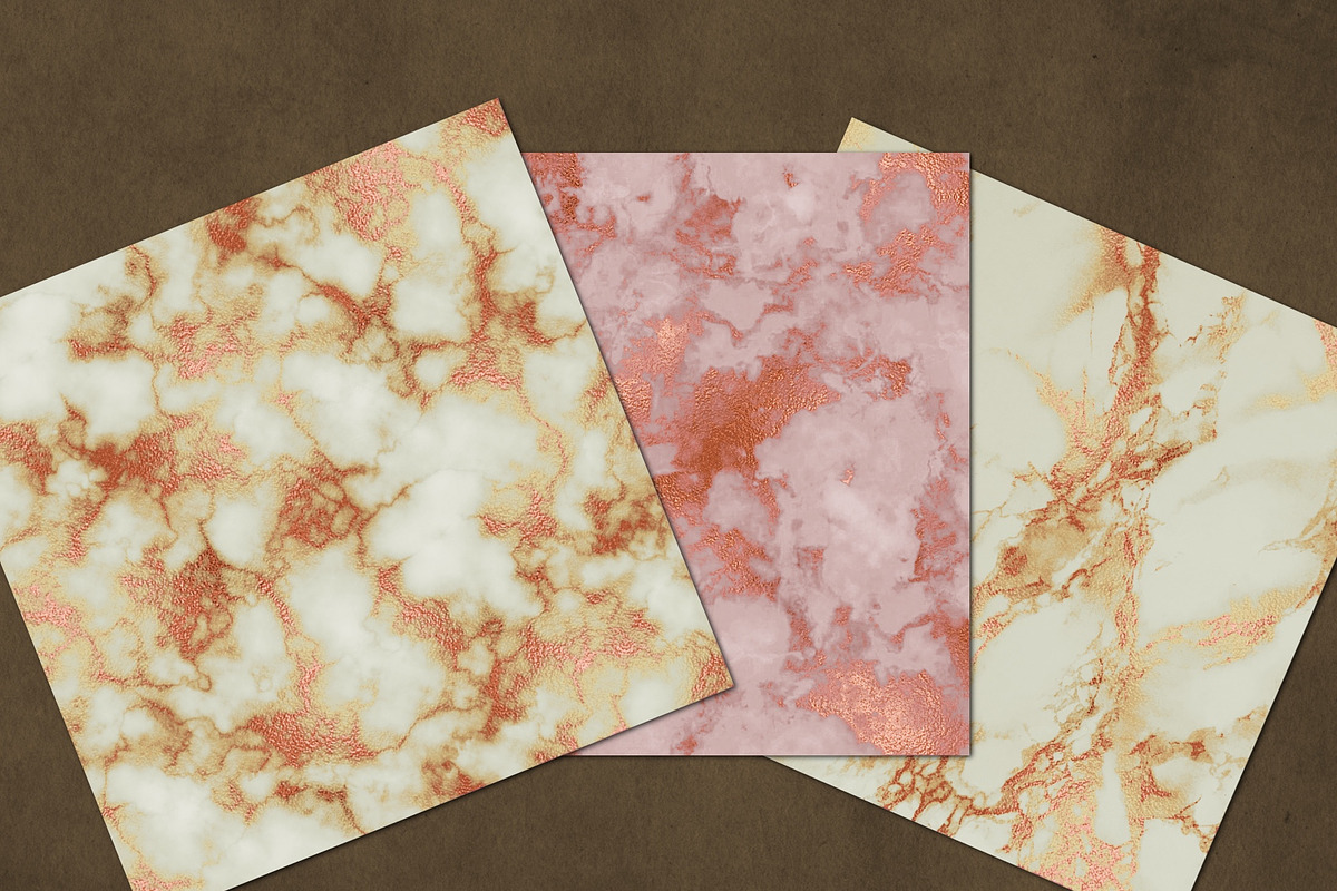 Rose gold marble digital paper  in Patterns - product preview 8