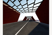 Traffic Tunnel 3D rendering.