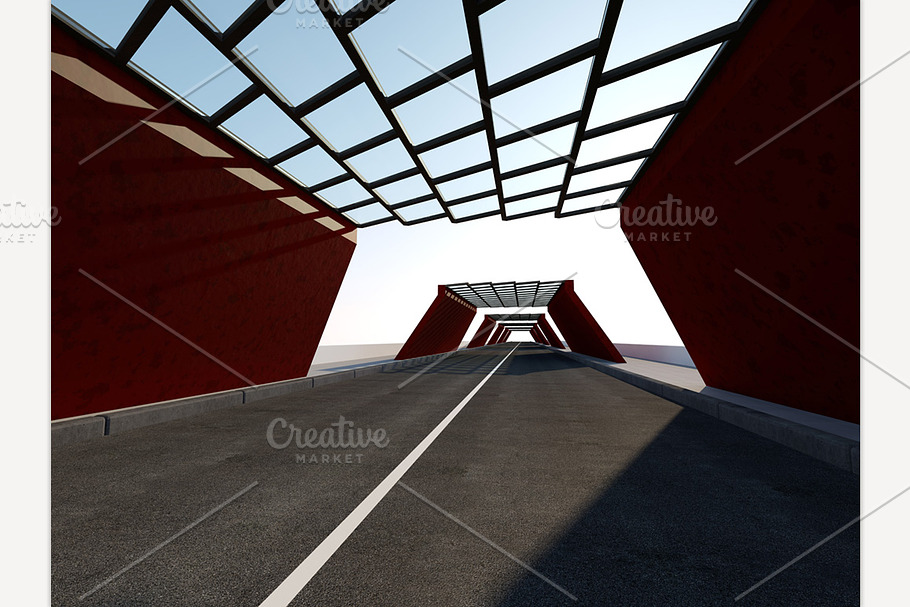 Traffic Tunnel 3D rendering. in Graphics - product preview 8