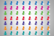 56 Flat People icons for PowerPoint