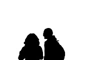 Couple With Pets Silhouette