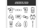 Sexual vio icons set