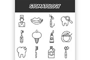 Stomatology icons set