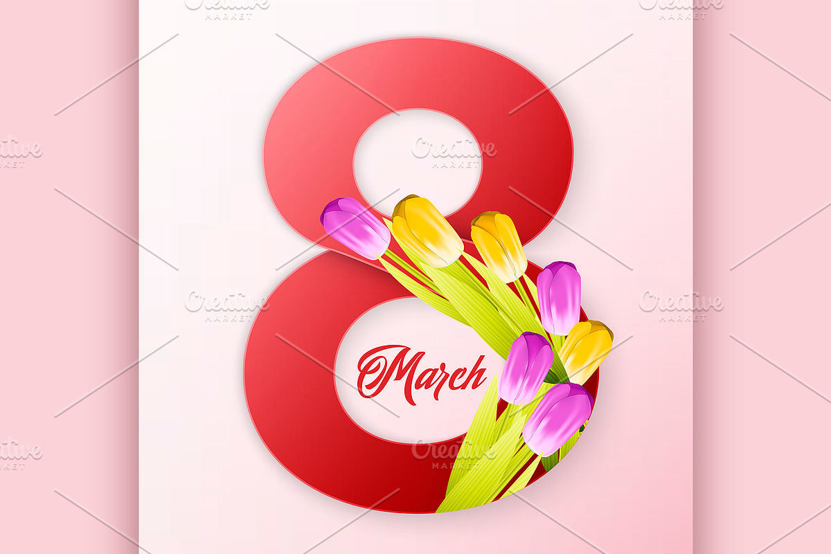 Vector womens day background in Illustrations - product preview 8