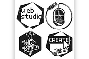 Vintage web studio emblems