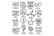 Business management icons. Pack 24.