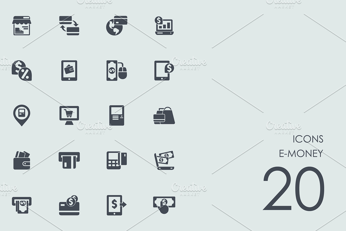 E-money icons in Graphics - product preview 8
