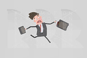 3d illustration. Businessman running