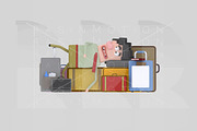 3d illustration. Man baggage.