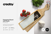 Chopping Board with Glass Mockup Set